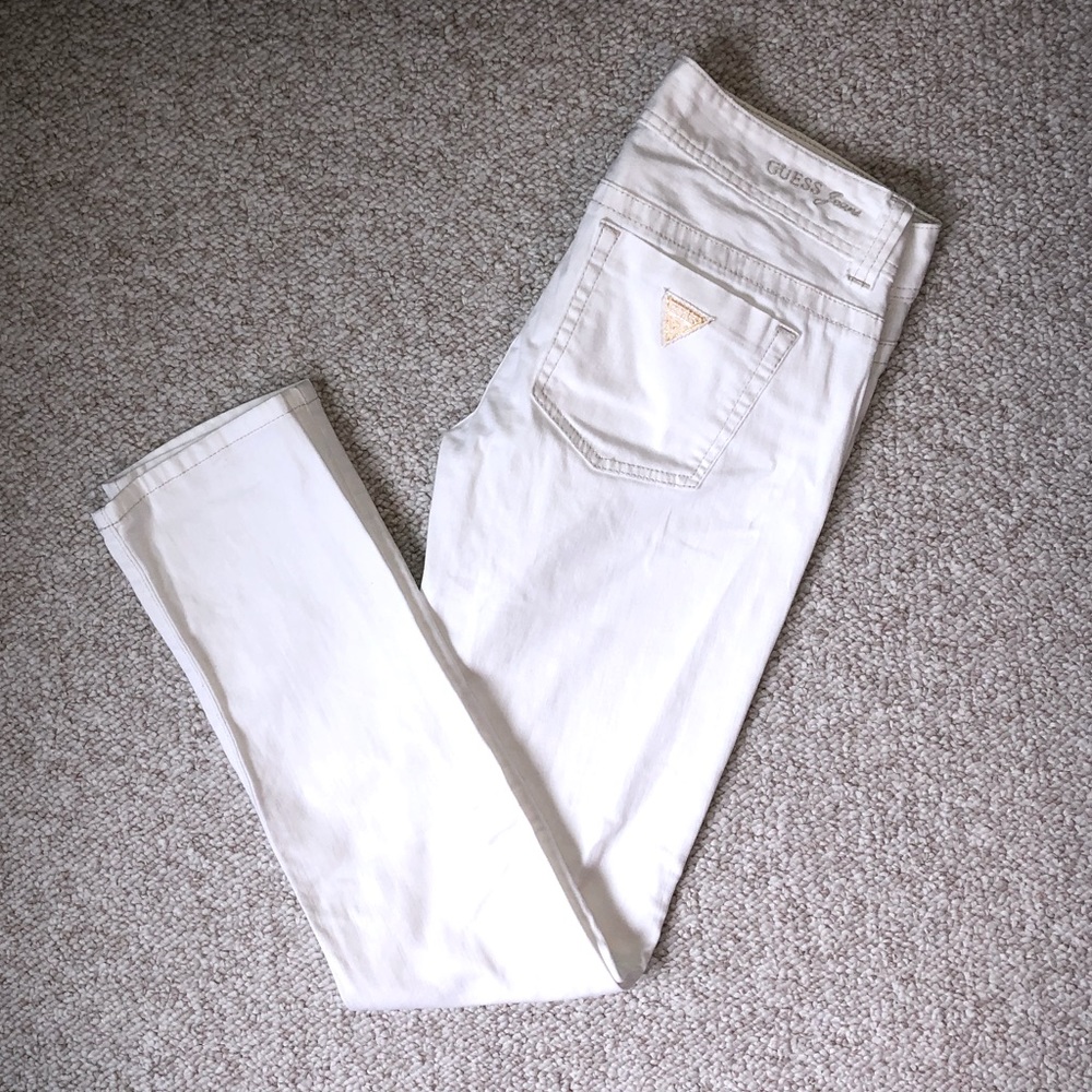 Guess White Straight Leg Jeans